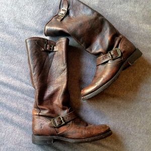 Frye Cognac Brown Leather Boots